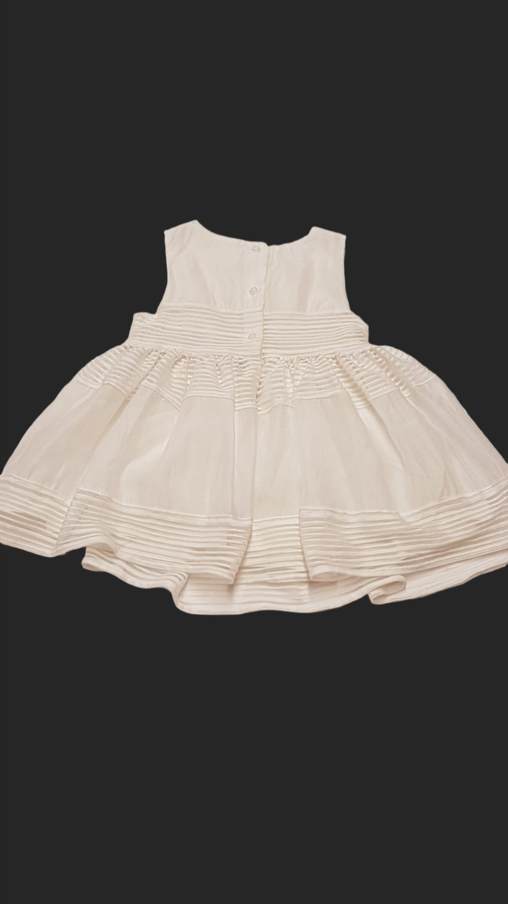 H&M CSODÁLATOS TÖRTFEHÉR SZÍNŰ,3D VIRÁGOS,ALKALMI KISLÁNY RUHA 74