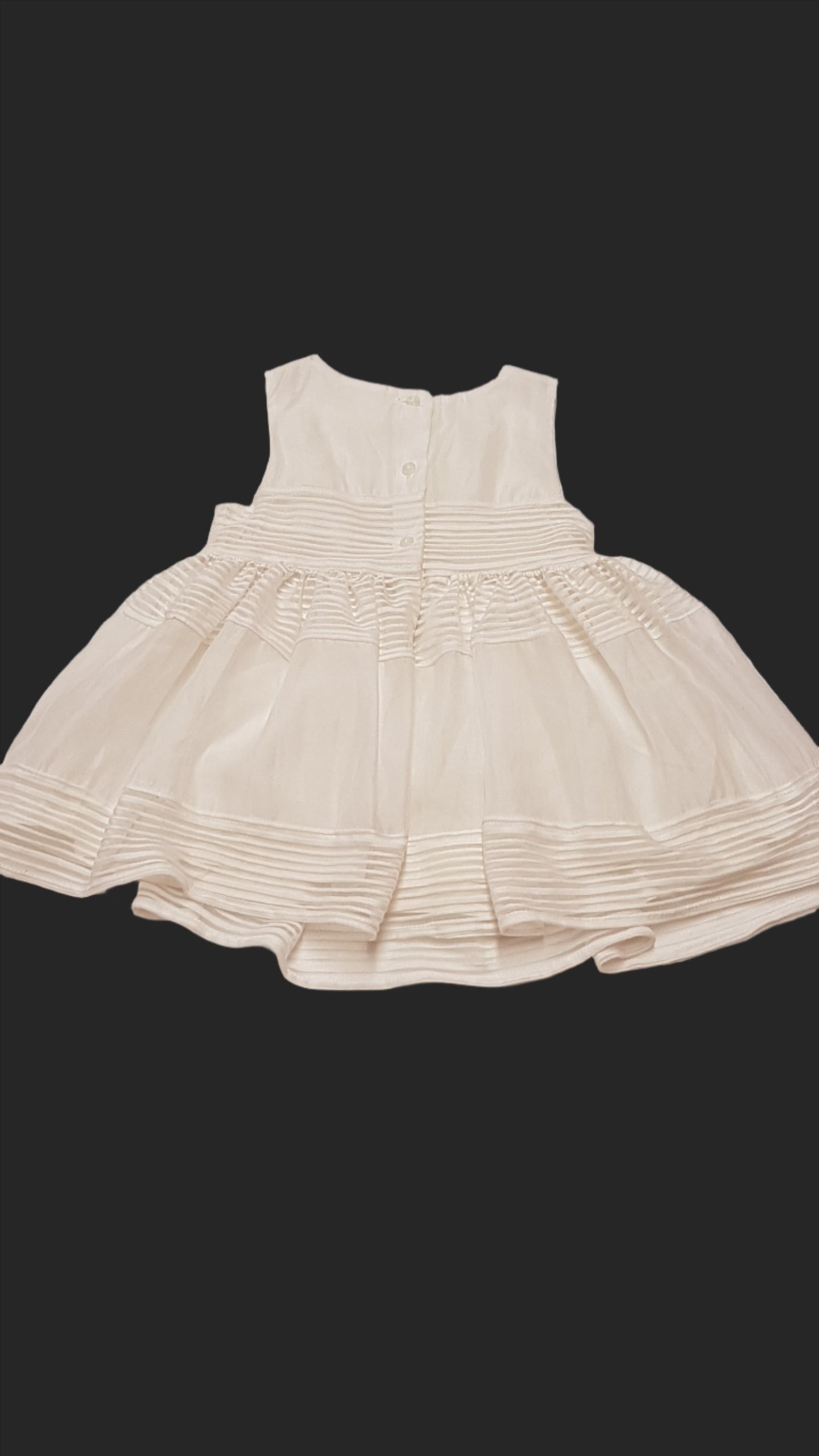 H&M CSODÁLATOS TÖRTFEHÉR SZÍNŰ,3D VIRÁGOS,ALKALMI KISLÁNY RUHA 74