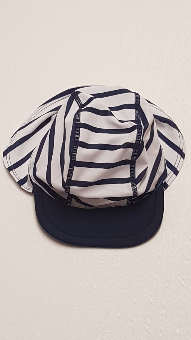 MATALAN KÉK-FEHÉR CSÍKOS KISFIÚ STRANDSAPI 50-56 Hover Image