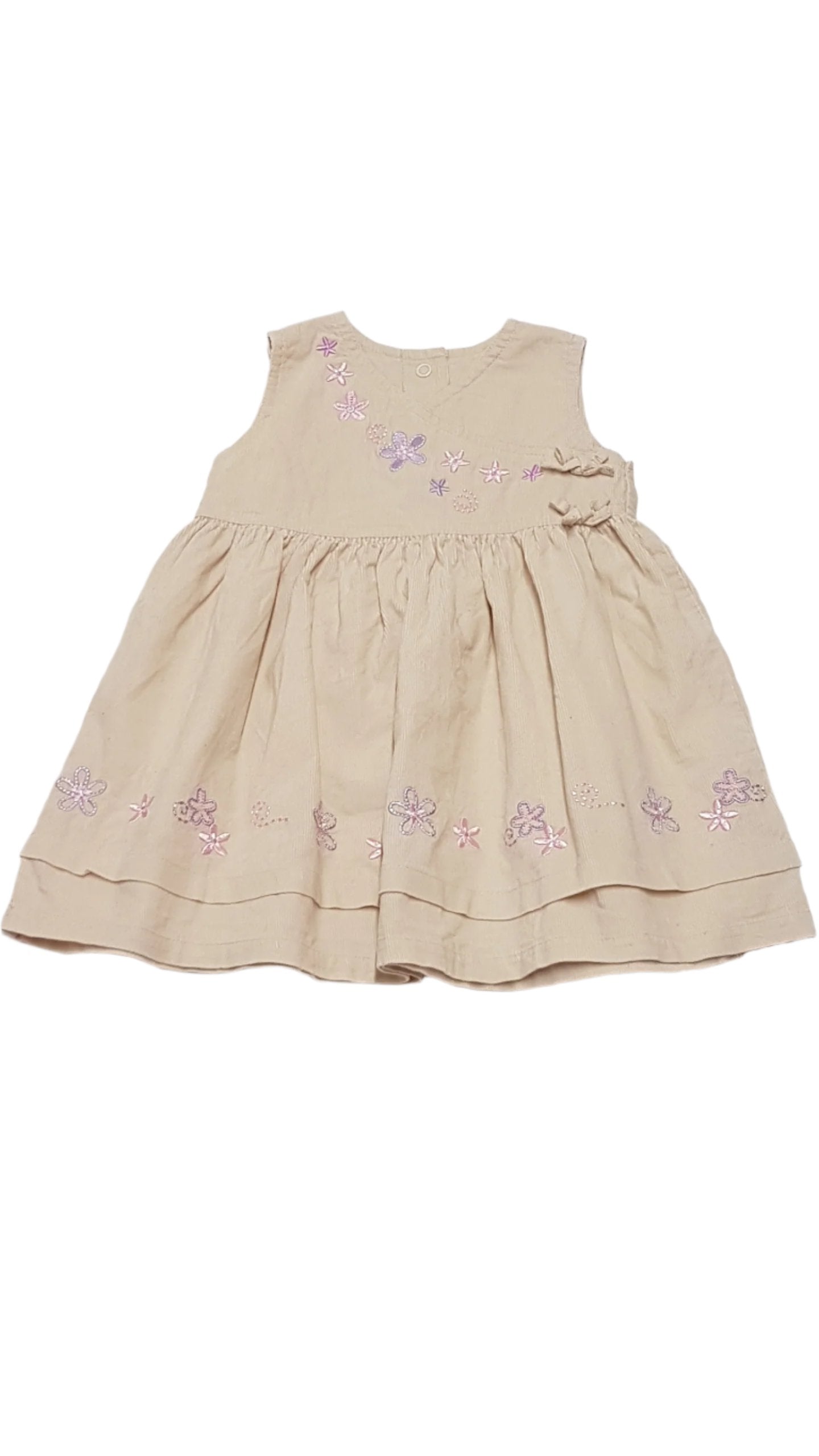 ADAMS MOGYORÓ SZÍNŰ,HÍMZETT VIRÁGOS,MIKRÓBÁRSONY KISLÁNY RUHA 68