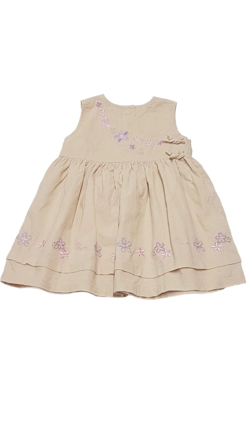 ADAMS MOGYORÓ SZÍNŰ,HÍMZETT VIRÁGOS,MIKRÓBÁRSONY KISLÁNY RUHA 68