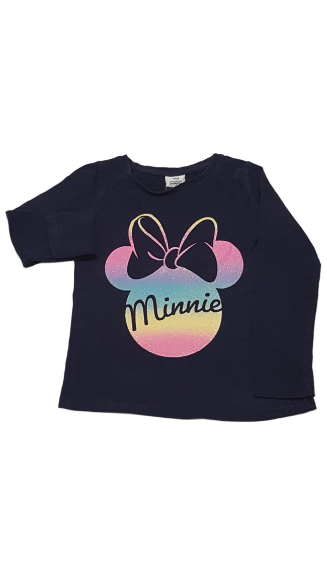 GEORGE MINNIE MOUSE SZIVÁRVÁNY SZÍNŰ,CSILLOGÓS KISLÁNY FELSŐ 110-116 Hover Image
