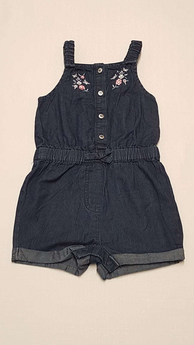 PRIMARK HÍMZETT,FARMER HATÁSÚ,CUKI KISLÁNY PLAYSUIT 86 Hover Image