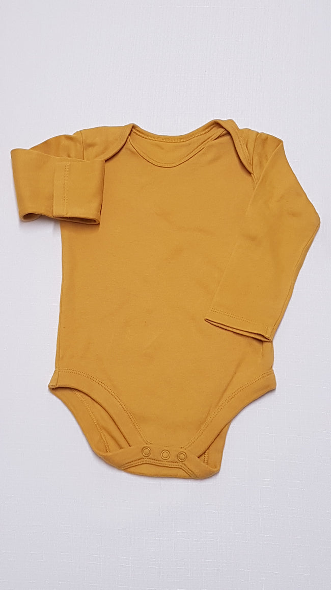 TU MUSTÁR SZÍNŰ ,HOSSZÚ UJJÚ UNISEX BODY 74-80 Hover Image