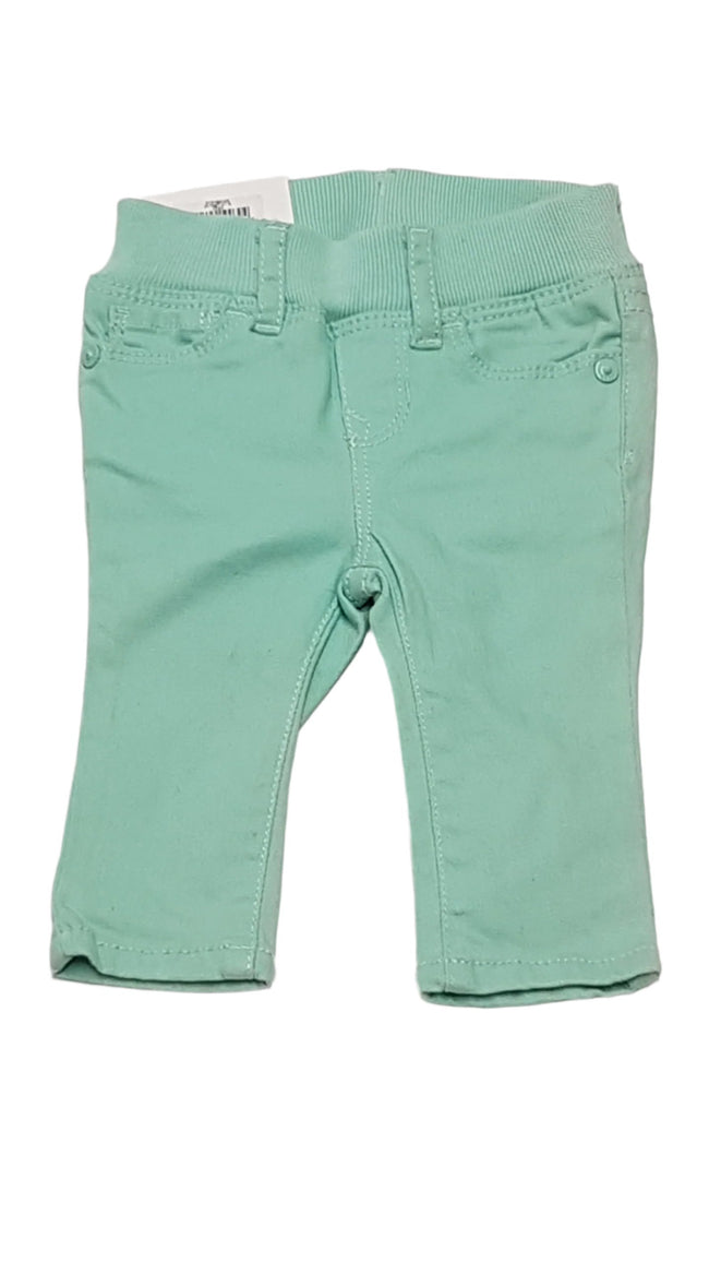 CÍMKÉS BABY GAP MENTA SZÍNŰ,SZTRECSI,DIVATOS KISLÁNY PUHA FARMERNADRÁG 56-62 Hover Image