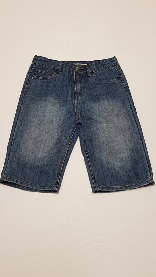 DENIM CO. KOPTATOTT,KISFIÚ BERMUDA FARMERNADRÁG, ÁLLÍTHATÓ GUMIS DERÉKRÉSSZEL 152 Hover Image