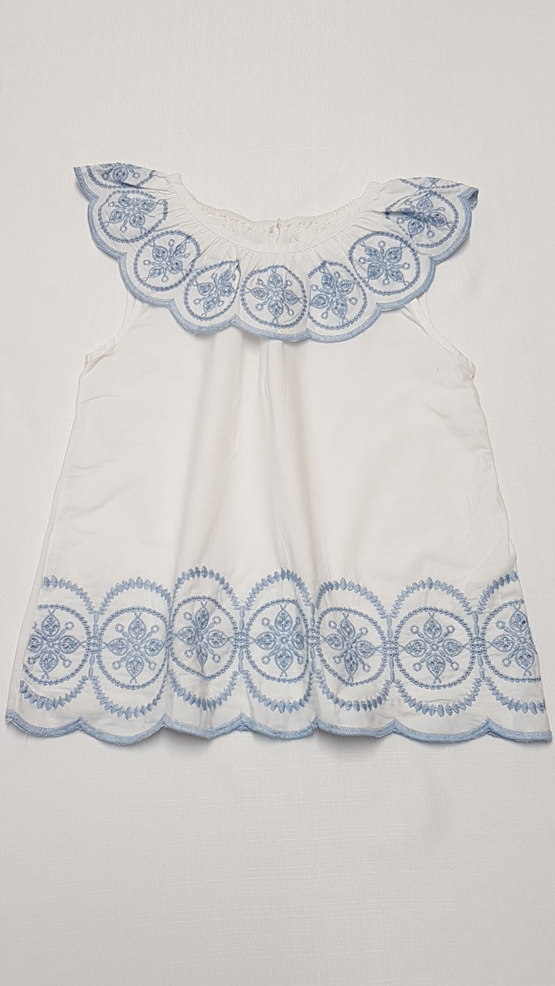 GEORGE GYÖNYÖRŰ SZÉP,HÍMZETT MADEIRÁS KISLÁNY TUNIKA FELSŐ 134-140