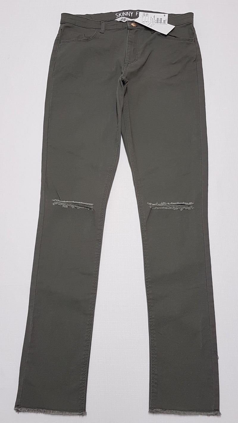 CÍMKÉS H&M OLIVZÖLD SZÍNŰ,TRENDI KISFIÚ FARMERNADRÁG 164-176