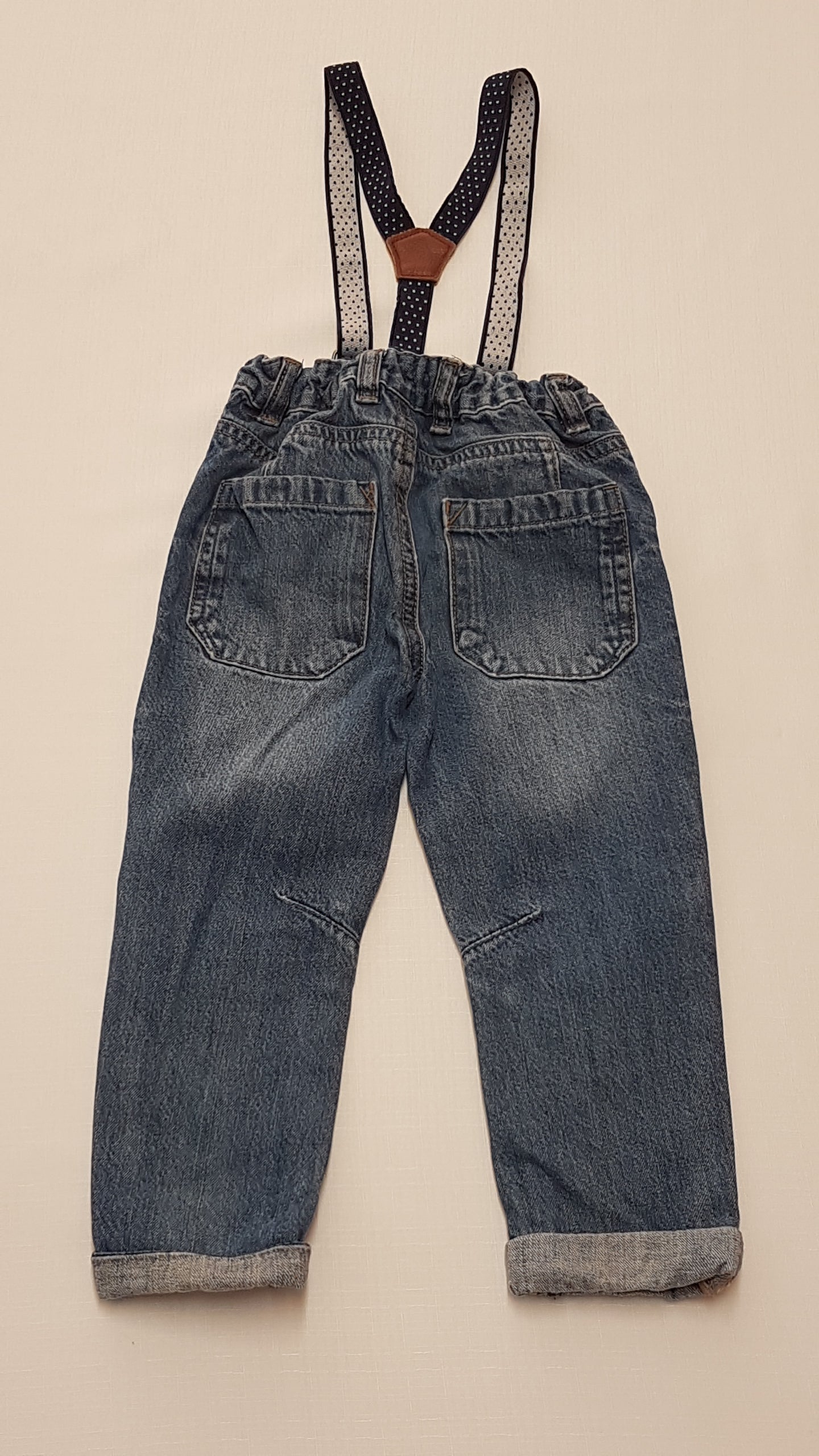MATALAN KOPTATOTT,VAGÁNY ,NADRÁGTARTÓS KISFIÚ FARMERNADRÁG 92