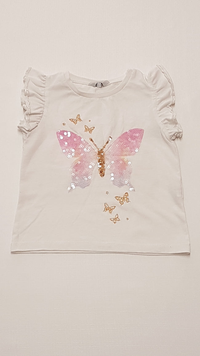 PRIMARK FODROS VÁLLÚ,FLITTERES ,CSILLÁMPOROS,CSODASZÉP KISLÁNY PÓLÓ 104 Hover Image