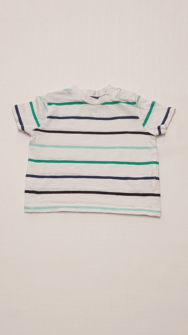 F&F KIDS SZÍNES CSÍKOS,VÁLL RÉSZNÉÁL PATENTOS KISFIÚ PÓLÓ 62 Hover Image