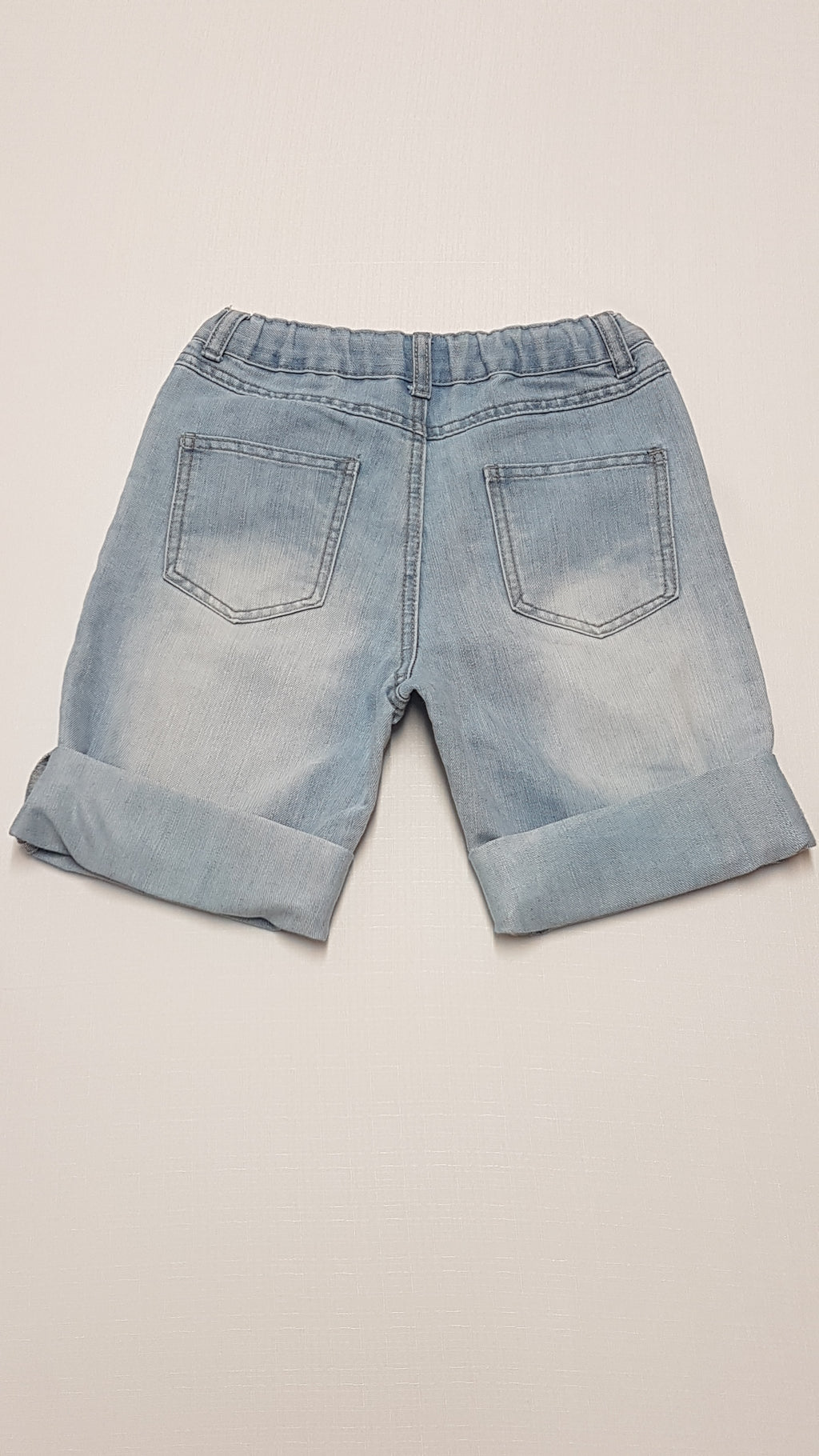 DENIM CO. KOPTATOTT,KISFIÚ BERMUDA FARMERNADRÁG  ÁLLÍTHATÓ GUMIS DERÉKRÉSSZEL 146