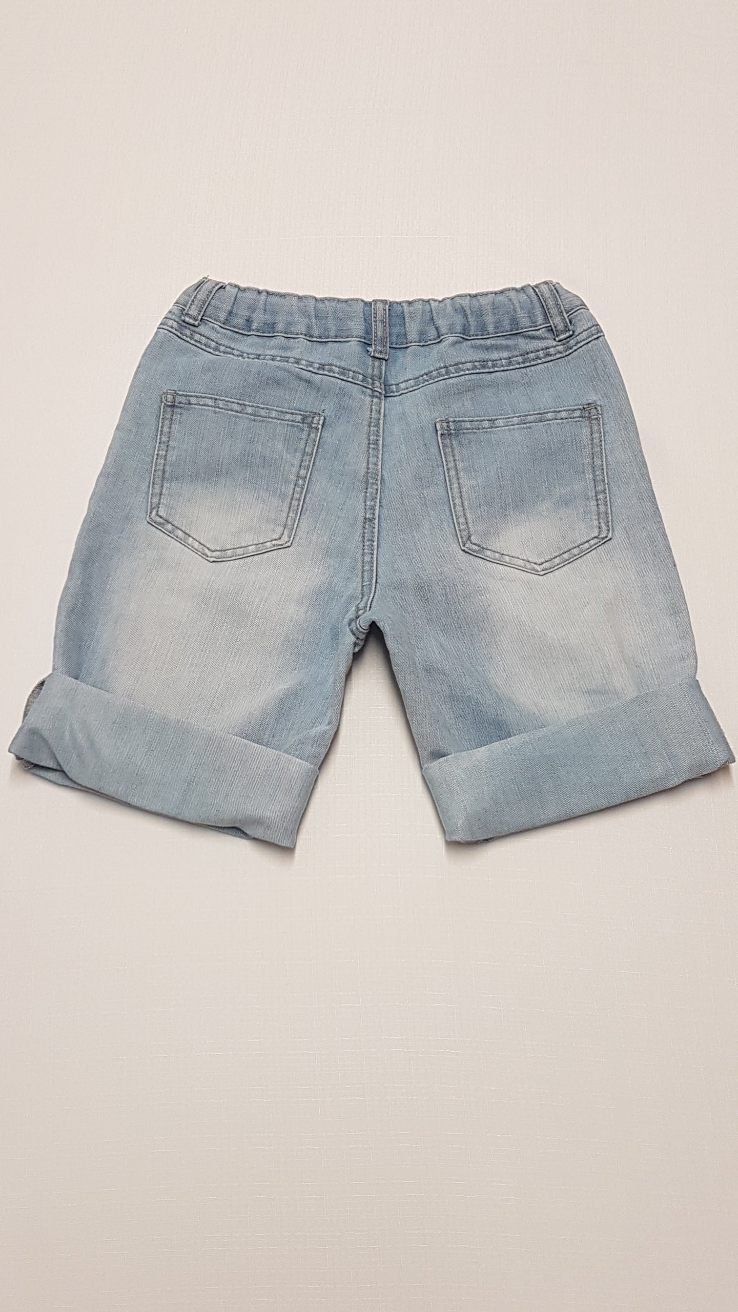 DENIM CO. KOPTATOTT,KISFIÚ BERMUDA FARMERNADRÁG  ÁLLÍTHATÓ GUMIS DERÉKRÉSSZEL 146