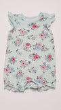 PRIMARK BABY GYÖNYÖRŰ SZÉP VIRÁGOS,HÍMZETT UJJÚ ,FODROS KISLÁNY PLAYSUIT 74