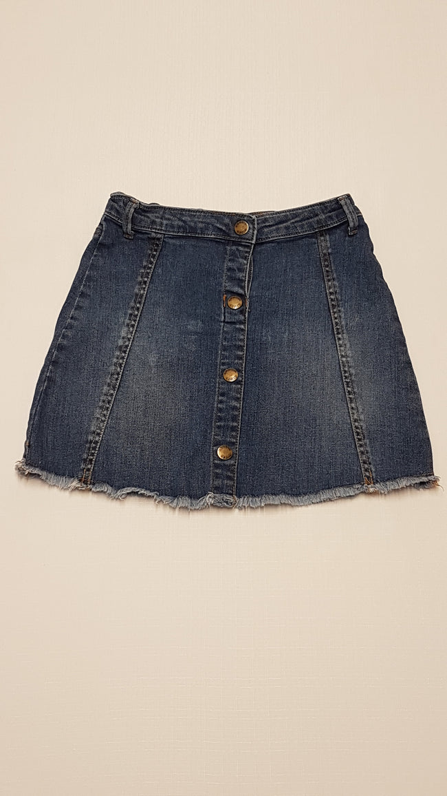 OUTFIT SZTRECSI,ROJTOS ALJÚ,TRENDI KISLÁNY FARMERSZOKNYA ÁLLÍTHATÓ GUMIS DERÉKRÉSSZEL 134 Hover Image