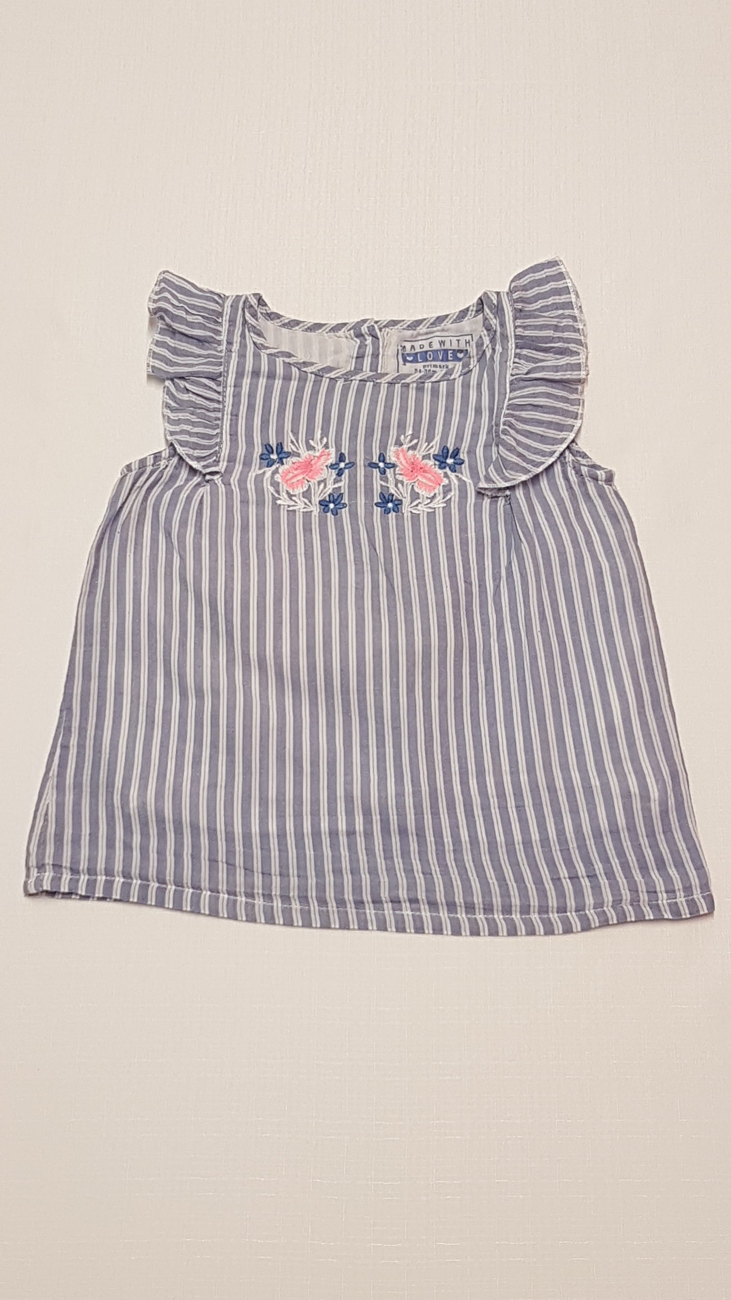 PRIMARK FODROS VÁLLÚ,HÍMZETT,CSÍKOS KISLÁNY FELSŐ 98
