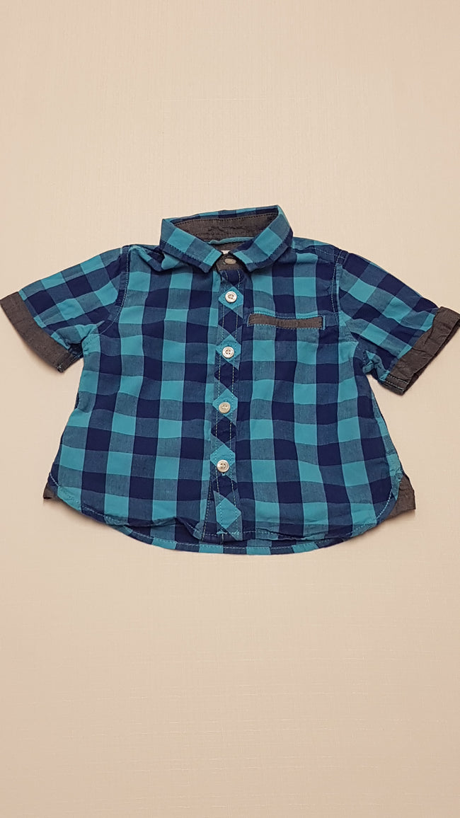 MOTHERCARE MINŐSÉGI KOCKÁS KISFIÚ ING 74 Hover Image