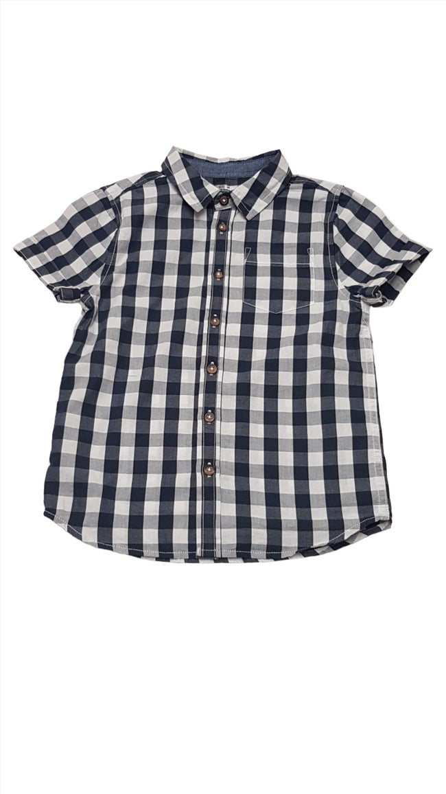 F&F KIDS KÉK-FEHÉR KOCKÁS KISFIÚ ING 122 Hover Image
