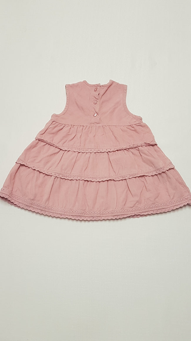 H&M GYÖNYÖRŰ SZÉP,PÚDERSZÍNŰ,MIKRÓBÁRSONY KISLÁNY RUHA 74 Main Image