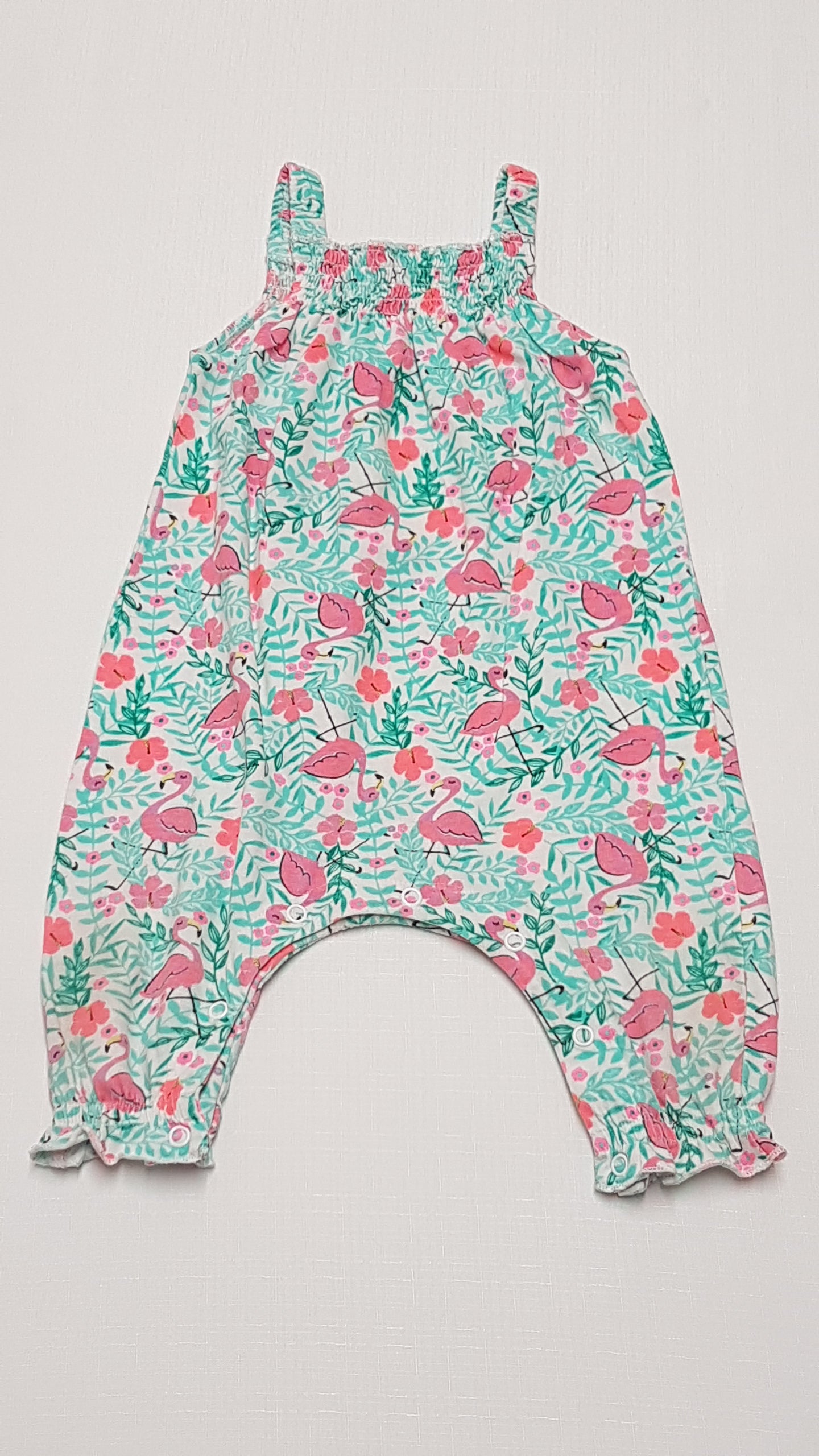 PRIMARK TÜNDÉRI FLAMINGÓ MINTÁS KISLÁNY PLAYSUIT 74
