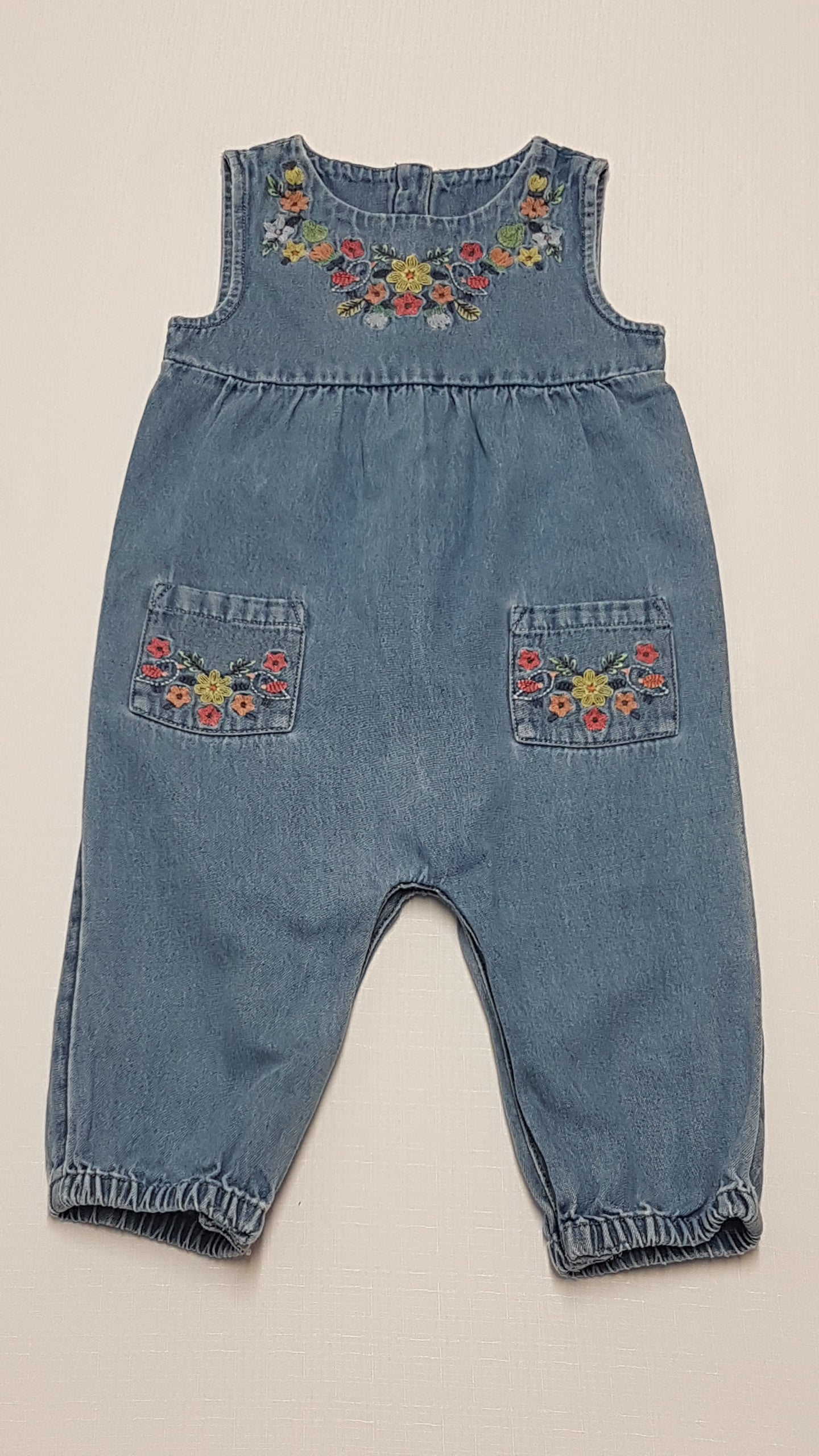 TU KIDS HÍMZETT VIRÁGOS,FARMER KISLÁNY PLAYSUIT 74-80