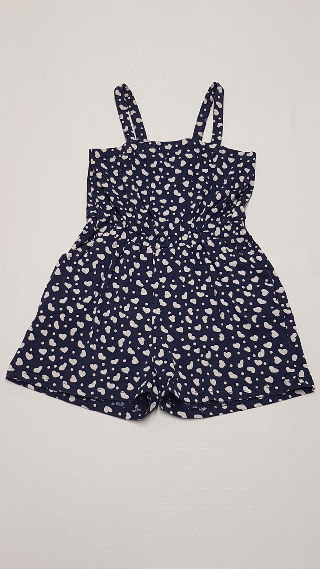 M&S KIDS KÉTOLDALT ZSEBES,SZÍVECSKÉS KISLÁNY PLAYSUIT 134 Hover Image