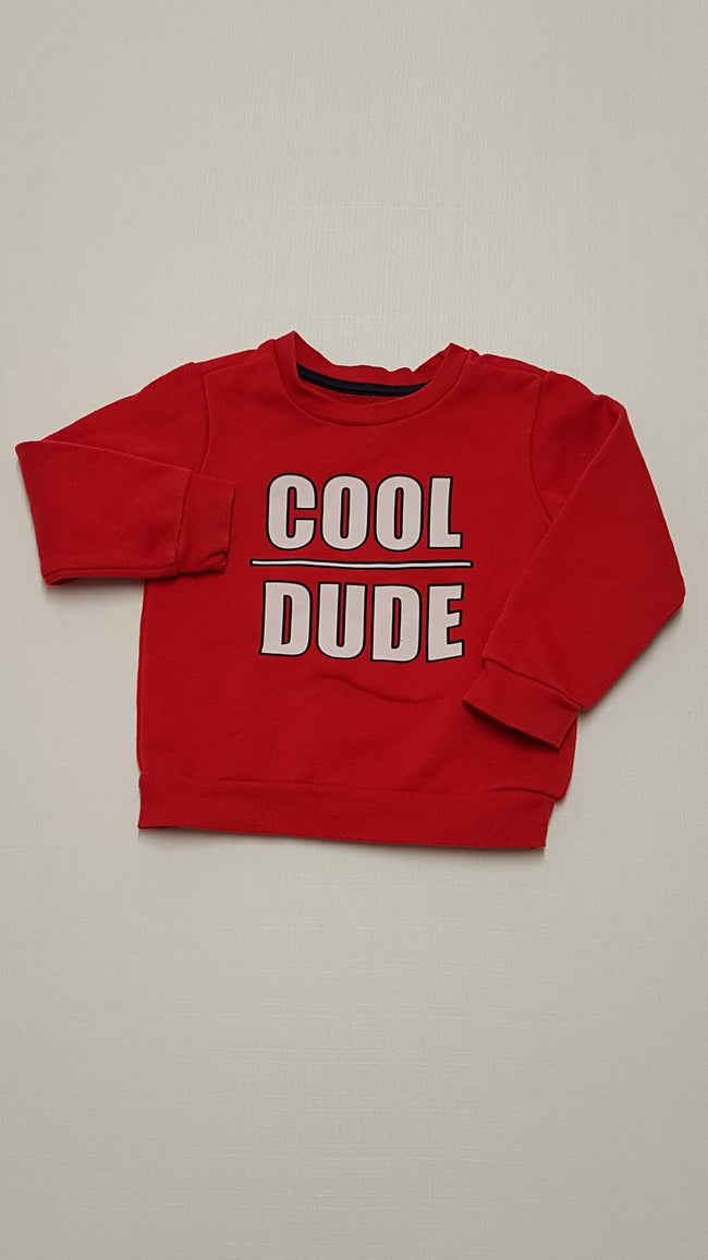 PRIMARK COOL DUDE FELIRATÚ,VAGÁNY  KISFIÚ PULÓVER 98 Hover Image