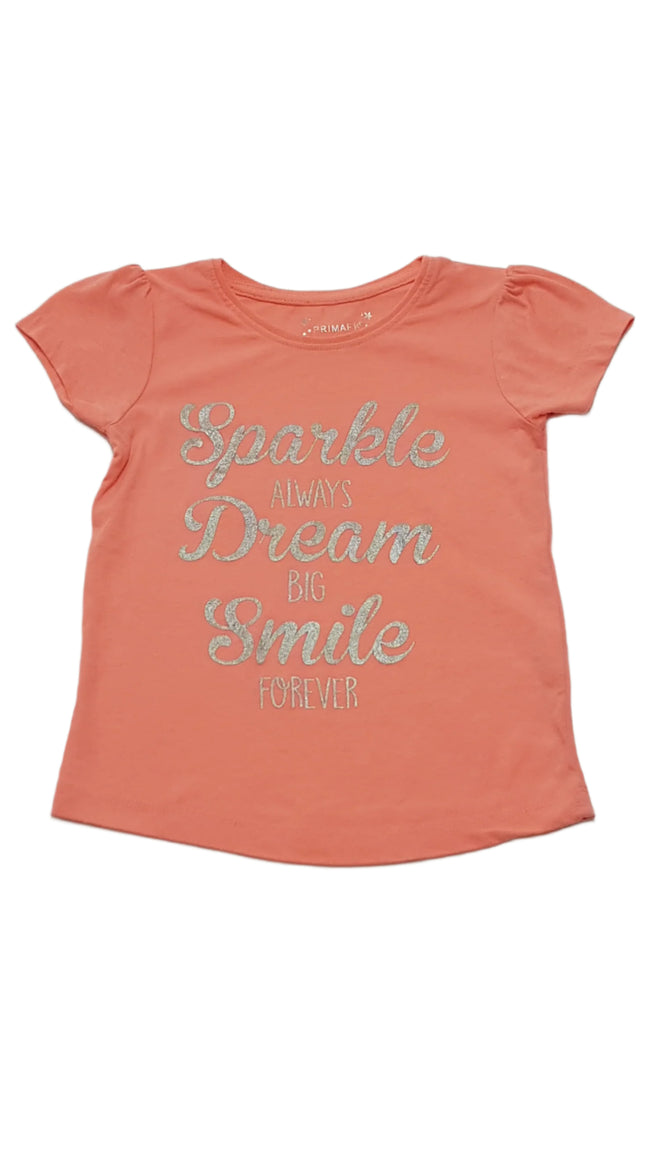 PRIMARK VIDÁM FELIRATOS KISLÁNY PÓLÓ 104 Hover Image
