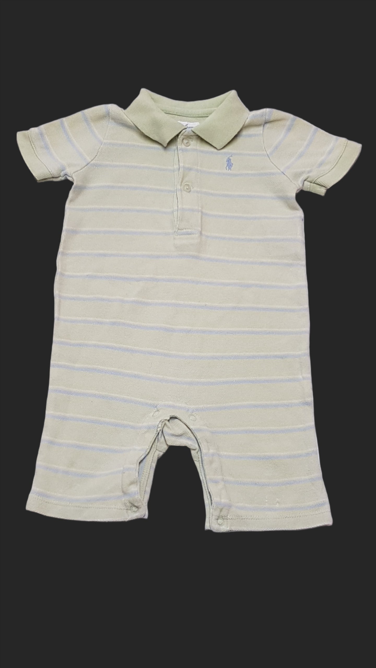 RALPH LAUREN PRÉMIUM MINŐSÉGŰ , GOMBOS,GALLÉROS,CSÍKOS KISFIÚ PLAYSUIT 74-80