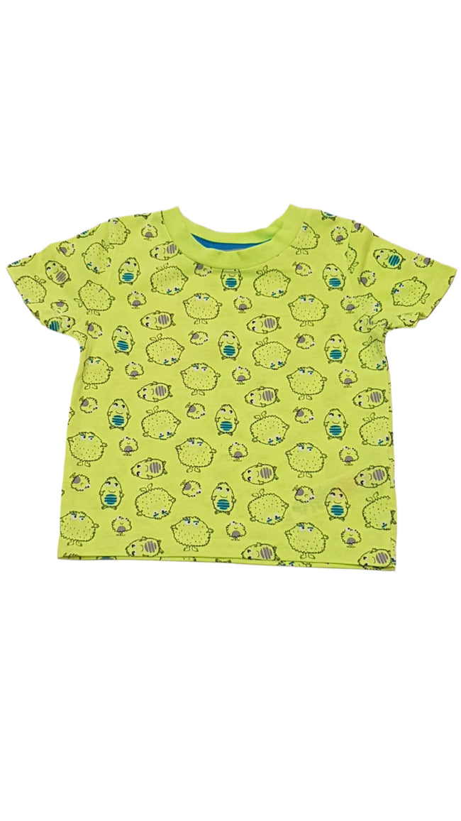 ÚJ PRIMARK NEON SZÍNŰ , ARANYOS FIGURÁS KISFIÚ PÓLÓ 86 Hover Image