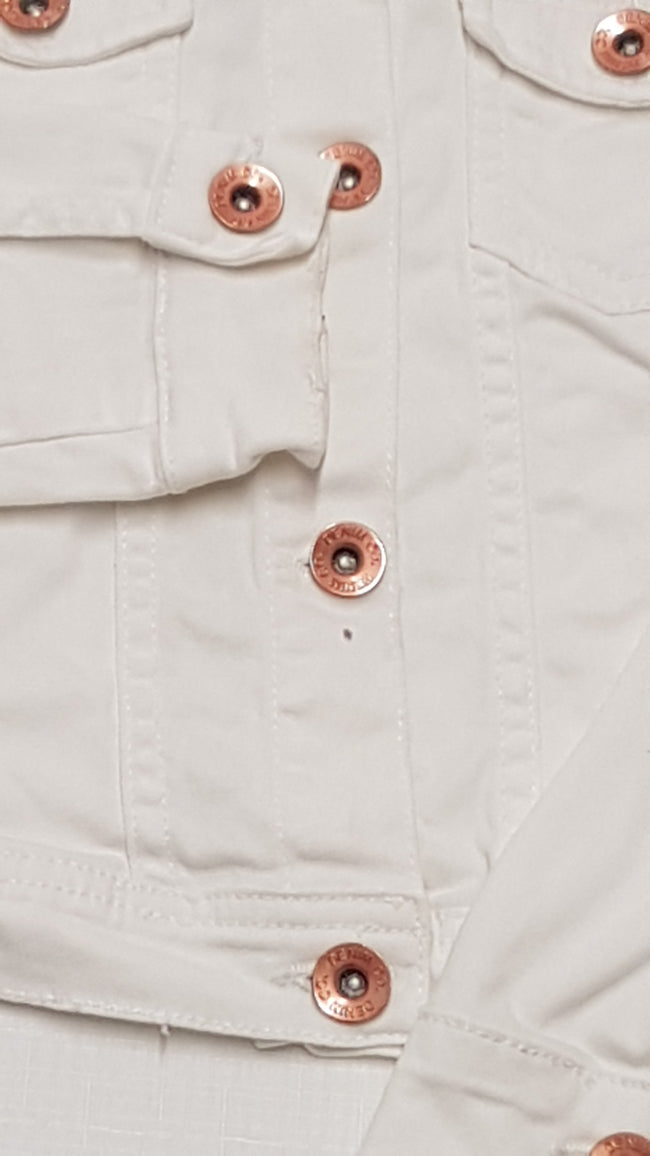 DENIM CO.FEHÉR SZÍNŰ,PUHA TAPINTÁSÚ, KISLÁNY FARMER DZSEKI 122 Main Image