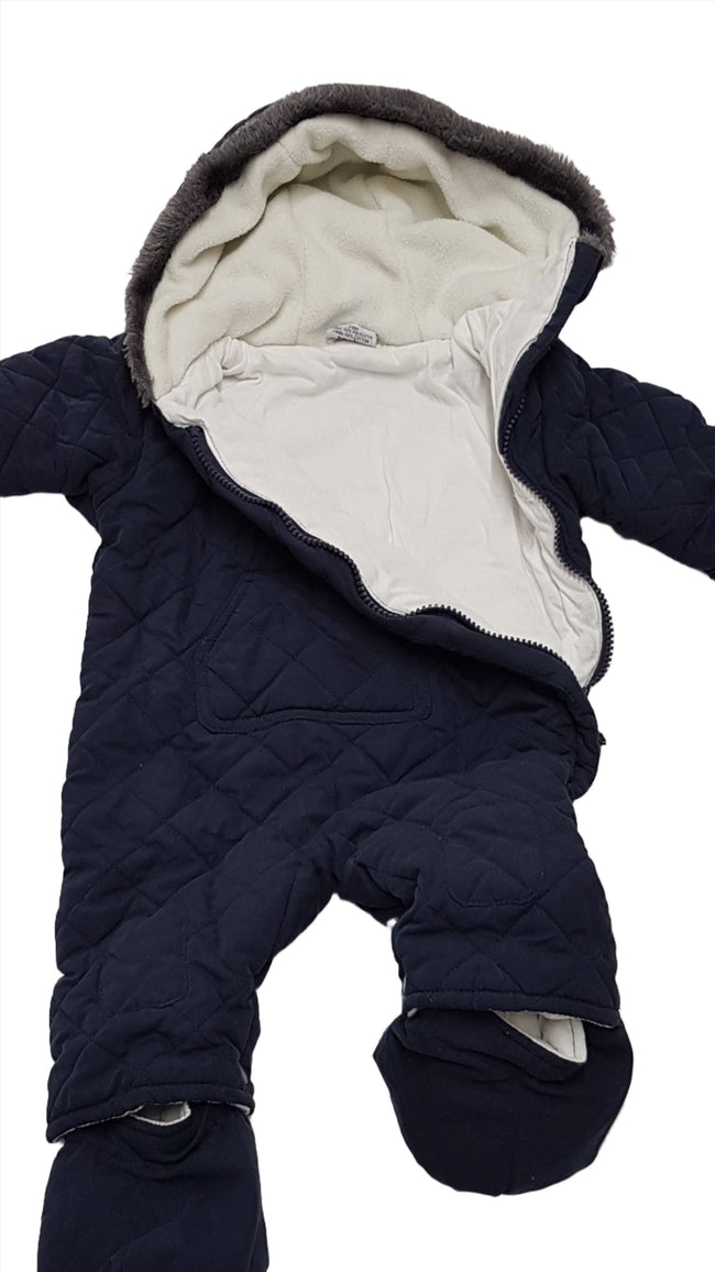 JUST TO CUTE SÖTÉTKÉK,STEPPELT KISFIÚ TÉLI OVERÁL,LESZEDHETŐ LÁBRÉSSZEL 68 Main Image