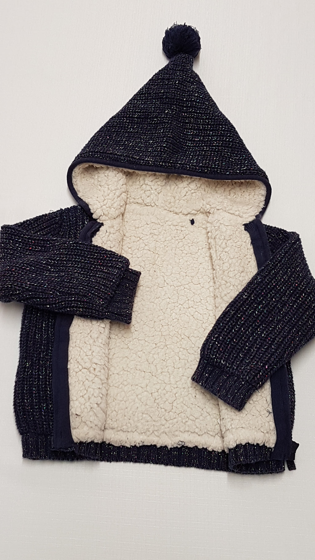 M&S KIDS CSILLOGÓ SZÁLAS,KAPUCNIS,CIPZÁRAS,KÖTÖTT KISLÁNY KARDI-KABI 98