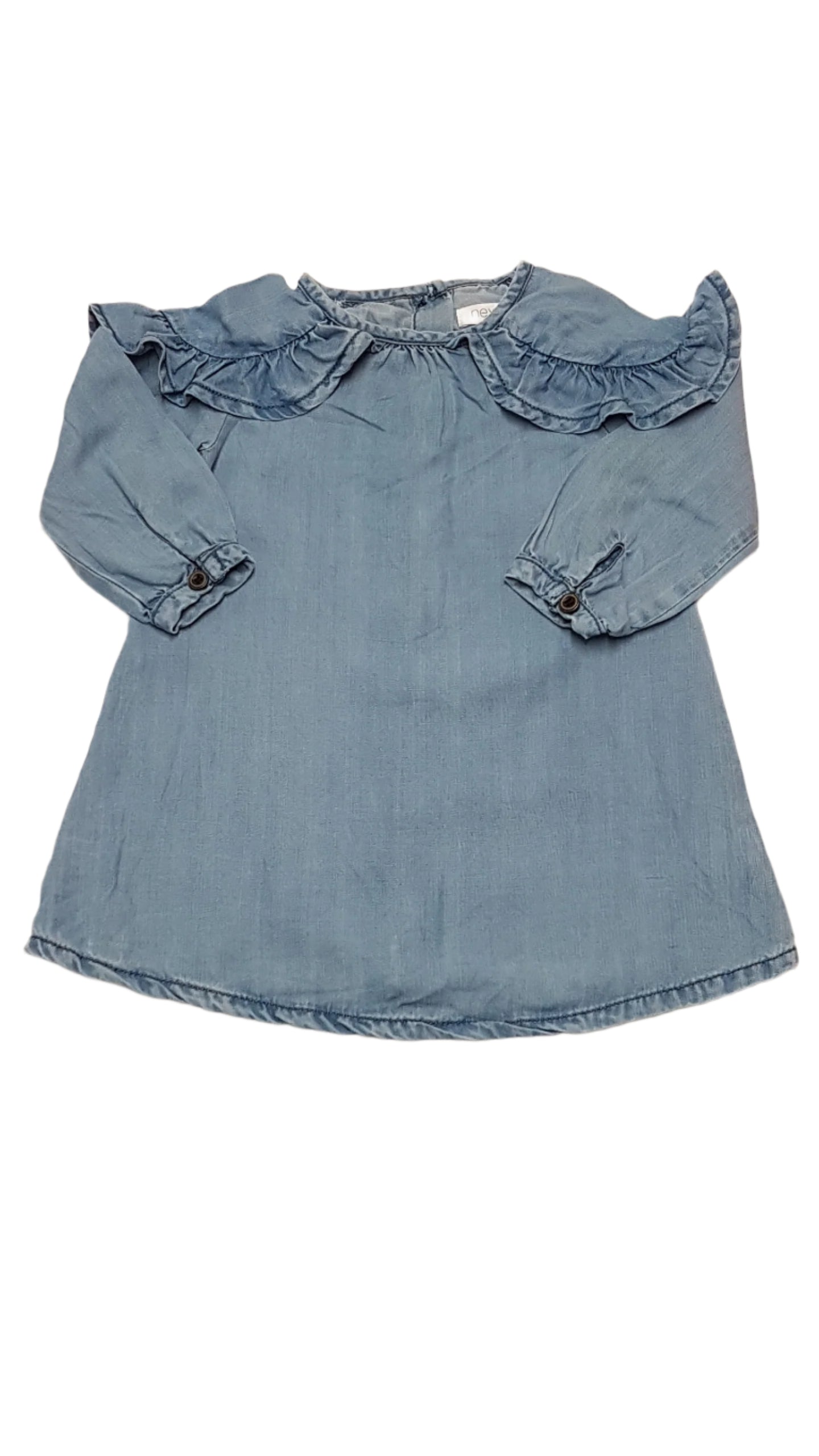 NEXT FODROS VÁLLÚ,PUHA, MINŐSÉGI KISLÁNY FARMER RUHA 80