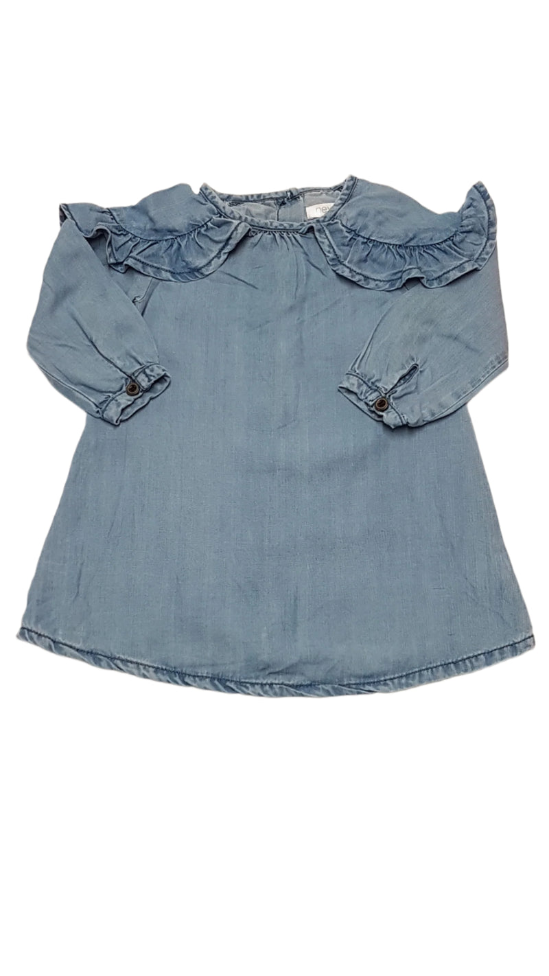 NEXT FODROS VÁLLÚ,PUHA, MINŐSÉGI KISLÁNY FARMER RUHA 80