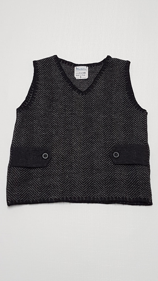 FIORDALISO ELEGÁNS,SZÁLKAMINTÁS KISFIÚ MELLÉNY 110-116 Hover Image