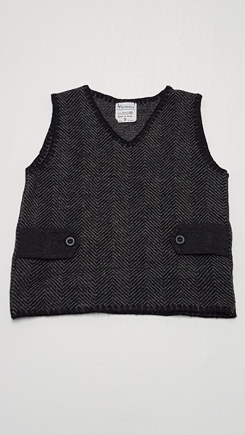 FIORDALISO ELEGÁNS,SZÁLKAMINTÁS KISFIÚ MELLÉNY 110-116