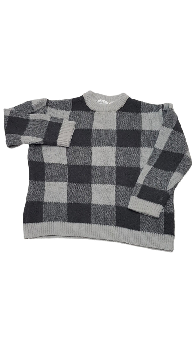 ZARA SZÜRKE NAGY KOCKÁS KISFIÚ PULÓVER 110 Hover Image