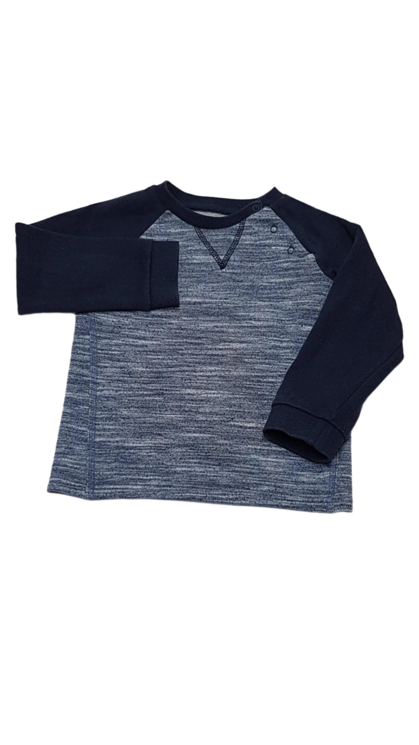 F&F KIDS VÁLLRÉSZNÉL PATENTOS KISFIÚ PULÓVER 92