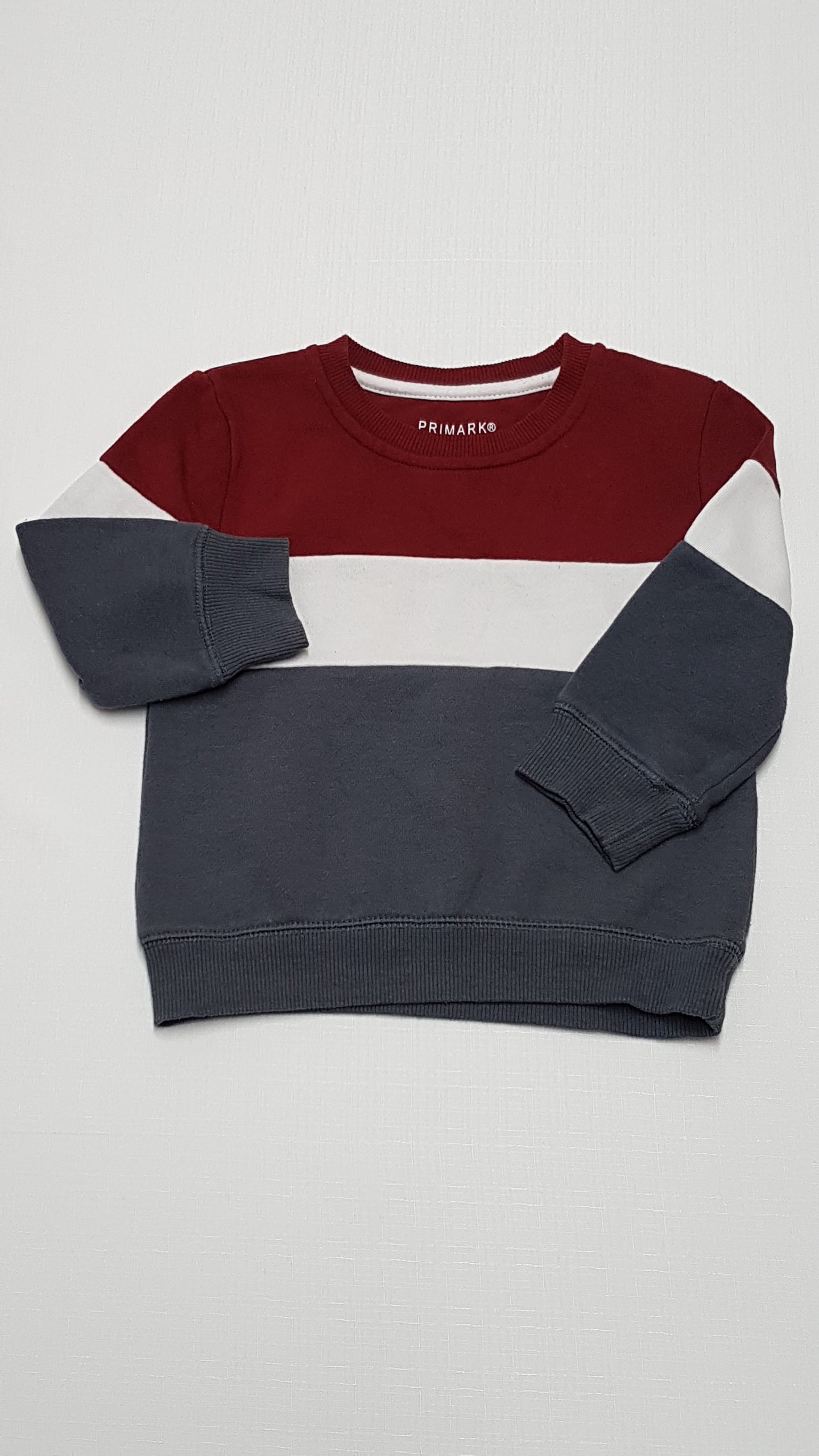 PRIMARK SZÍNES CSÍKOS KISFIÚ PULÓVER 98