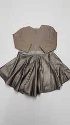 NIKOLIA KIDS DESIGNER KÜLÖNLEGES,CSILLOGÓS, ALKALMI,BŐR HATÁSÚ KISLÁNY RUHA 98-104