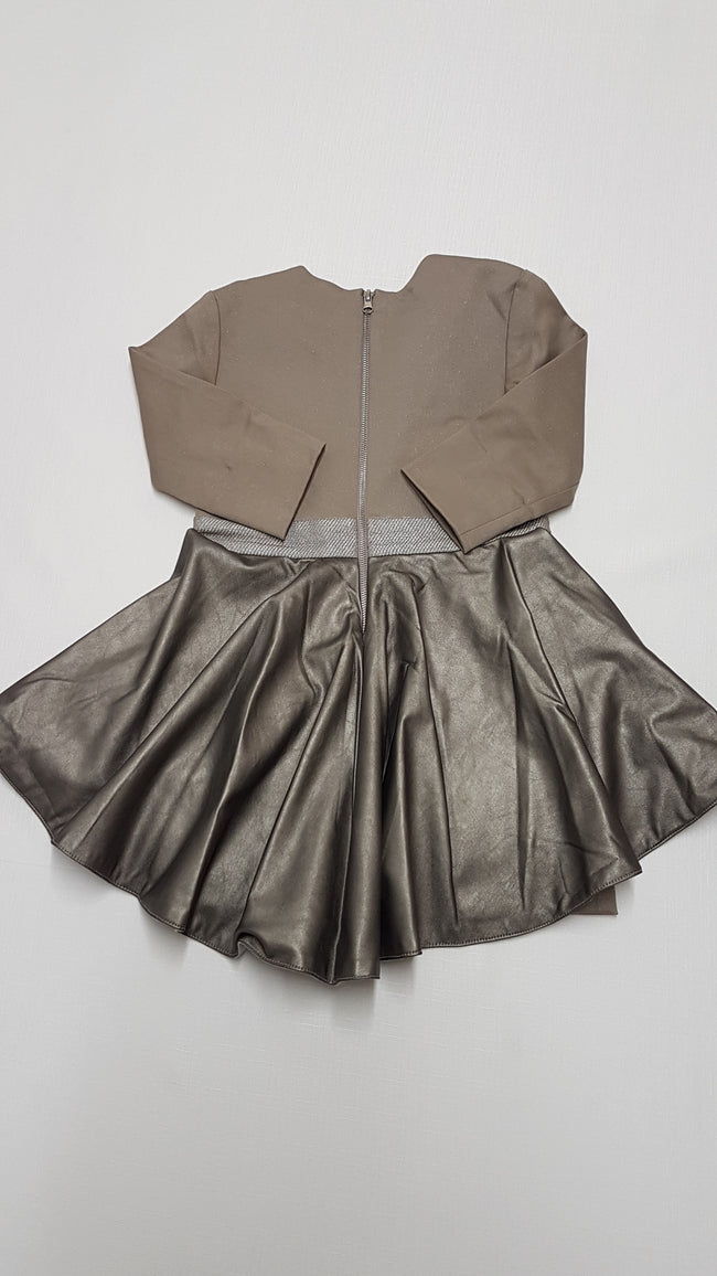 NIKOLIA KIDS DESIGNER KÜLÖNLEGES,CSILLOGÓS, ALKALMI,BŐR HATÁSÚ KISLÁNY RUHA 98-104 Main Image